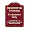 Signmission Designer Series-Restricted Parking Employees Violators Will Be Towed V, 24" x 18", BU-1824-9893 A-DES-BU-1824-9893 - alternate 1